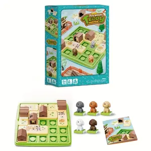 Dogs Puzzle Toys,Logic Track Brain Teaser Board Game with 60 Challenges for Kids Ages 6 to Adults,Funny Family Games for Travel/Party