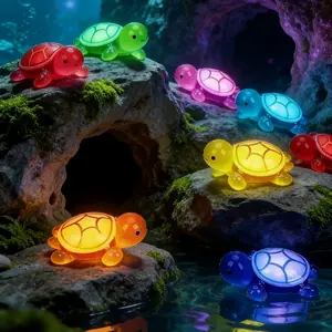 20 Glow-In-The-Dark Mini Turtle Decorations, Small Turtle Ornaments for Glass Containers, Aquariums, Party Gifts, Unique Decoration, Party Favor Friendly, Fish Tank Decorations