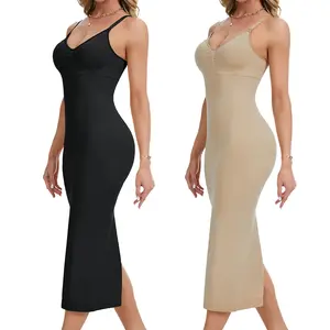 Women Shapewear Slips For Under Dress Deep V Neck Tummy Control Long Full Slip Dresses Long Slip Dress Body Shaper