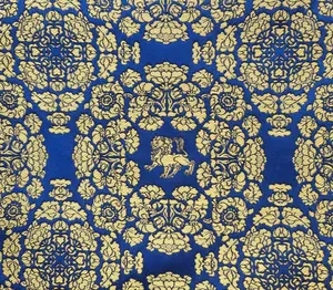Black & Gold Lion Brocade – Pure Mulberry Silk Fabric for Apparel, Bags & Home Decor