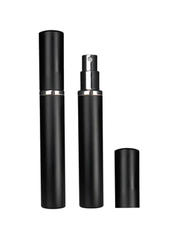 DIY Candle & Soap Making Slim Atomizer Bottles Kit - 5ml Travel Size, Perfume Refill, Customizable Black Canister, Laser Engravable, Promotion Eligible (Multiple Colors Available), Reusable