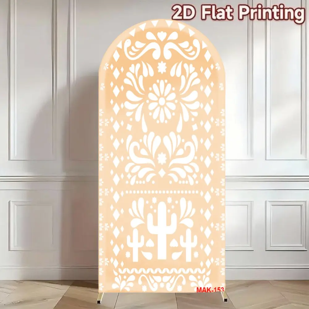 Beige Mexican Papel Picado Arch Backdrop Cover Elastic Double-Sided Spandex Fabric for Fiesta Bridal Shower Birthday Party Decor Party Decoration Supplies Party Decorations Banners Photo Backdrops Indoor Backdrops