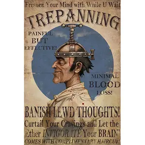 Trepanning Hilarious British Vintage Poster Banish Lewd Thoughts 24x36 Decor Decoration