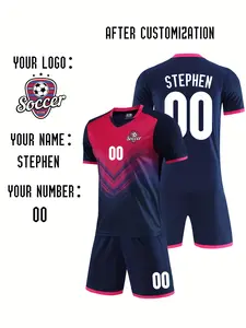 V-Neck Quick Dry Set  Custom JG6317 Pinhole Fabric Premium Soccer Uniform Set with Personalized Name And Number for Boys And Girls, Featuring Quick-Dry And Breathable Material