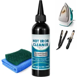 Upgraded 150g No  Iron Cleaner, Cold Use Soleplate Cleaner Paste for Steam Irons, Removes Starch, Melted Fabric & Glue, Safe for Flat & Curling Irons, with Microfiber Cloth