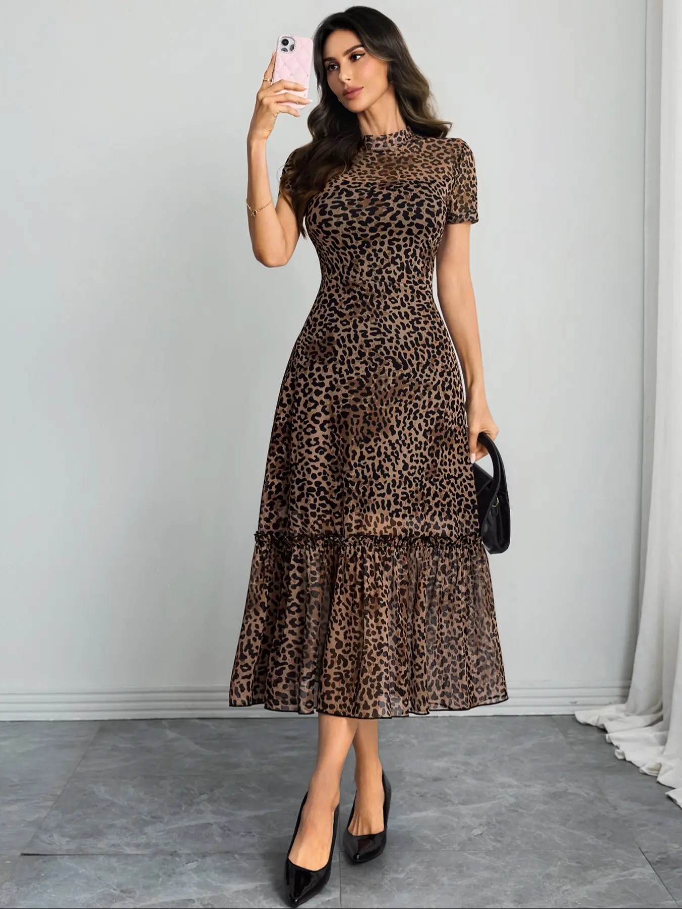 Women's Sexy Leopard Print Elegant Round Neck Mesh Skirt Dress, Fitted, Stylish Chic Casual Fashion, Perfect for Parties and Daily Wear - TikTok Shop Women's Sexy Leopard Print Elegant Round Neck Mesh Skirt Dress, Fitted, Stylish Chic Casual Fashion, Perfect for Parties and Daily Wear - TikTok Shop