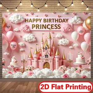 2D Flat Printed Polyester Backdrop Banner for Family Parties & Gatherings