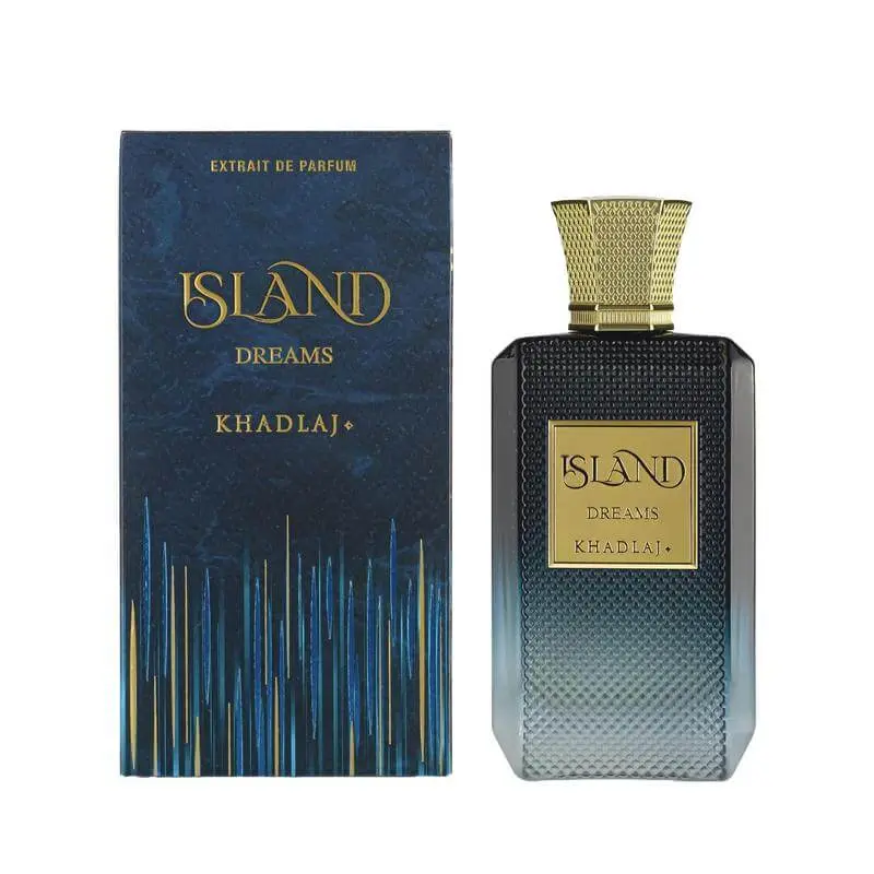 KHADLAJ Island Dreams Extrait de Parfum - Unisex Signature Scent, 3.4 fl oz (100ml) Citrus Fruity Fragrance with Bergamot, Ginger, Musk Notes, Bright & Uplifting Heart, Long-Lasting for Daily Wear