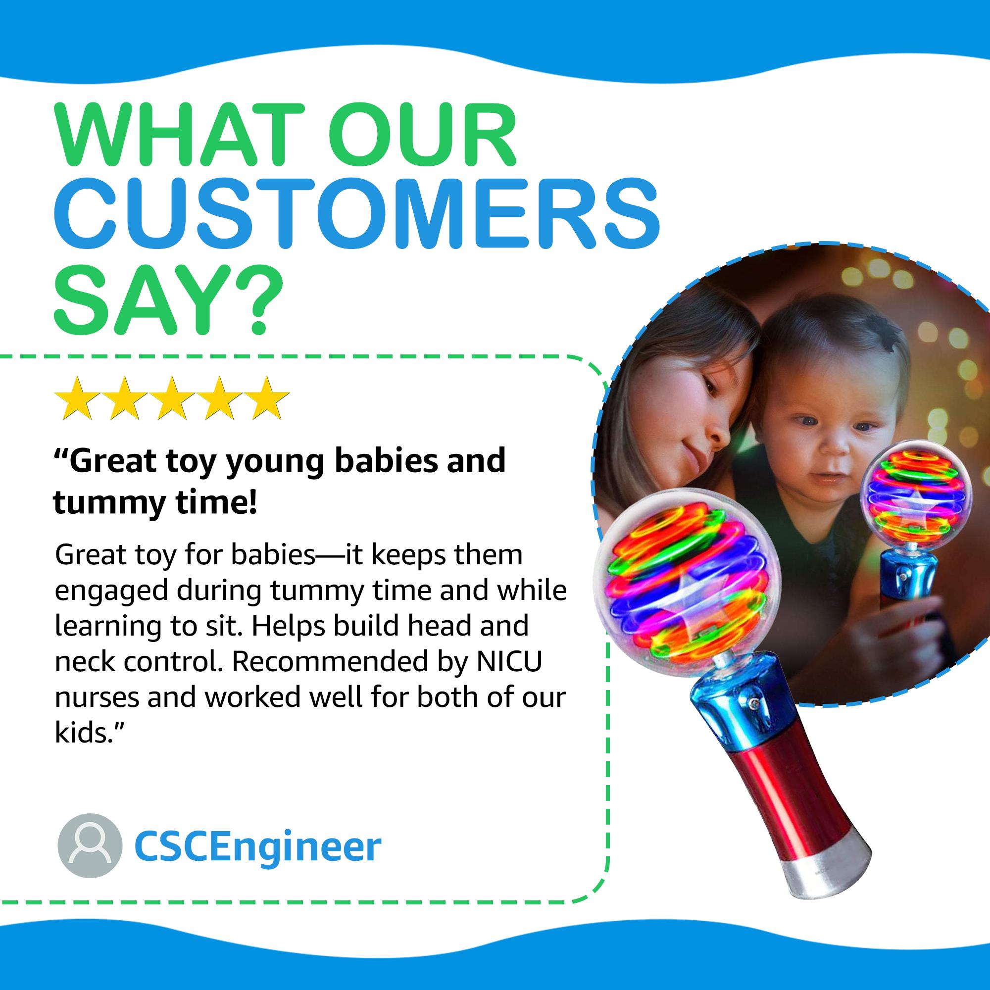 ArtCreativity Light-Up Magic Ball Wand for Kids – Spinning LED Toy, Batteries Included