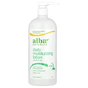 Alba Botanica Daily Moisturizing Lotion, Sensitive Skin, Fragrance Free, 32 fl oz (946 ml)