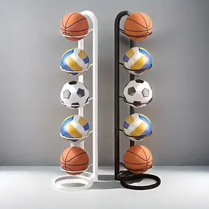 5-Tier Multifunctional Ball Storage Rack, Easy-To-Install Basketball Display Stand, Portable Outdoor Ball Holder for Sports Organizational Needs
