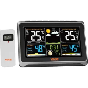 VEVOR 7-in-1 Wi-Fi Solar Self-Charging Weather Station with 7 TFT Color Display, Solar-Powered Outdoor Sensor, IndoorOutdoor Monitoring for Temperature, Humidity, Wind Speed/Direction and RainfallVEVOR Super Brand Day