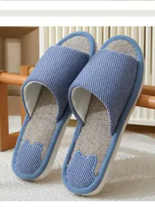 Summer Casual Slippers for Men and Women, PVC Leather Embroidered Indoor Open-Toe Shoes, Comfortable, Breathable, Lightweight Home Footwear for All Seasons