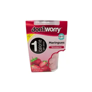 dont'tworry Meringues Strawberry Flavor 1.5 Ounce Plastic Container