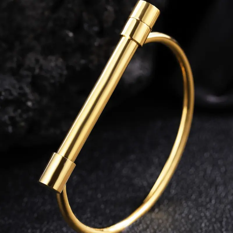 Unisex Street Style Horseshoe-Shaped Bangle, Minimalist Elegant Bangle Bracelet, Fashionable Jewelry for Women and Men as a Gift, Modern Fashion Accessory, Stainless Steel Bracelet, Fashion Bracelets