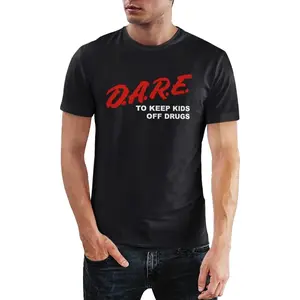 Dare Retro D.A.R.E. 90s Vintage Style Design Casual Short Sleeve Cotton T-Shirt