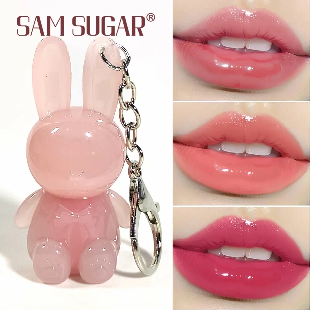 Sam Sugar Cute Bunny Lip Clay, Matte Liquid Lipstick, Matte Finish, Long-Lasting Waterproof Glossy Lip Gloss, Matte Lip Glaze, Lipgloss Lipstick, Suitable for All Skin Types, Party Gift Idea, Lip Cosmetic, Beauty Lipstick, Lip Product
