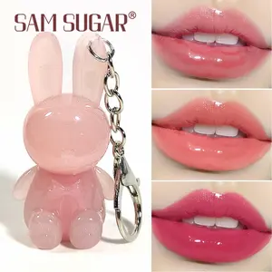 Sam Sugar Cute Bunny Lip Clay, Matte Liquid Lipstick, Matte Finish, Long-Lasting Waterproof Glossy Lip Gloss, Suitable for All Skin Types, Party Gift Idea