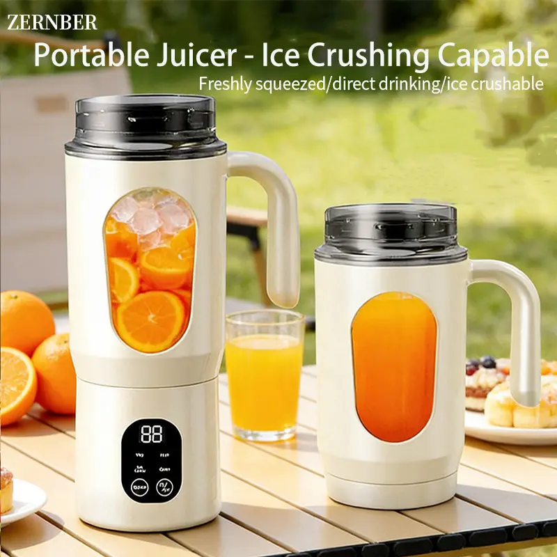 Portable Blender 580ML with LED Display and 12 Blades (green) USB-C Rechargeable, Travel Blender, 12 Blades, 580ML Capacity, LED Display