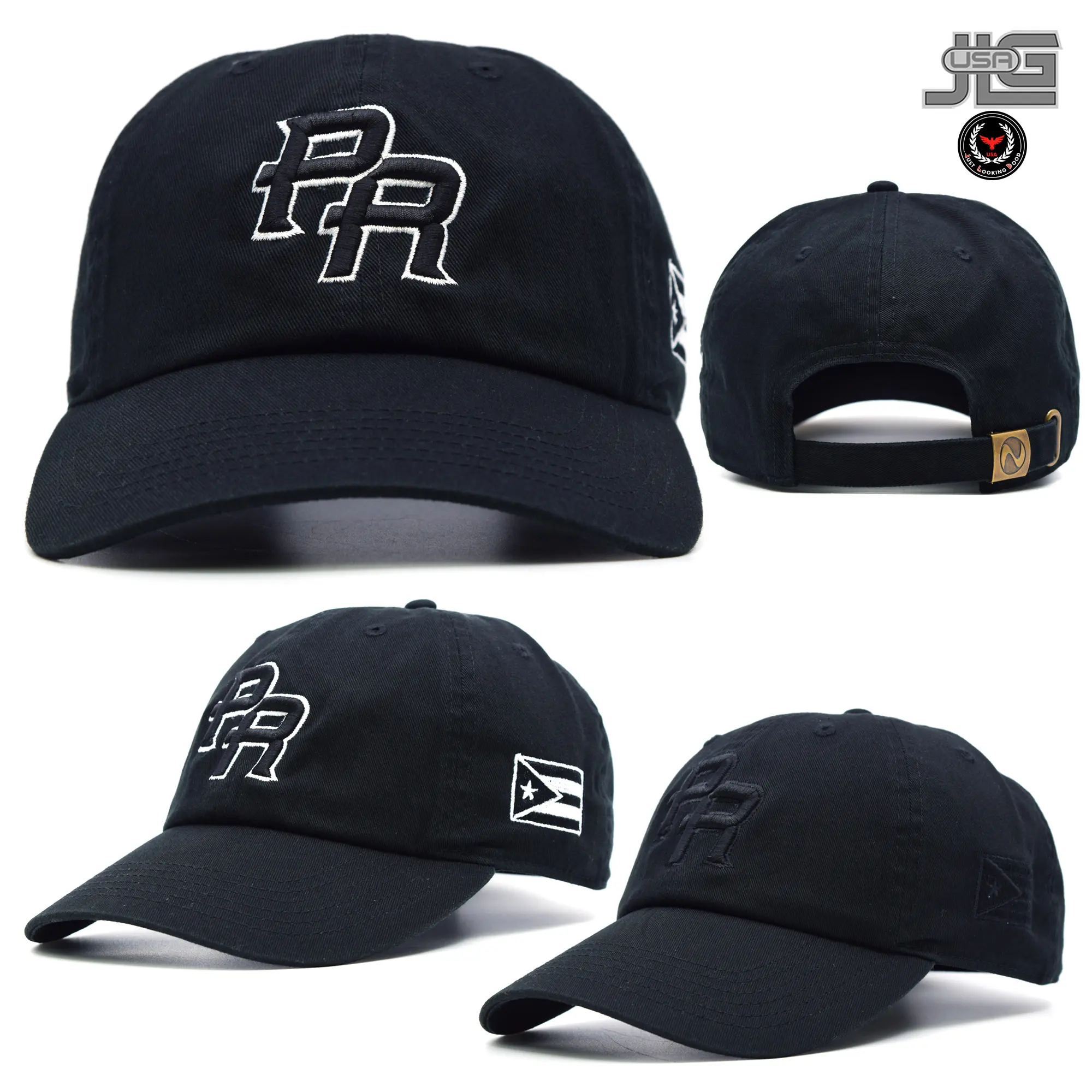 PUERTO RICO Dad Hat Cotton PR Black White All Black hat Style Baseball Cap NEW