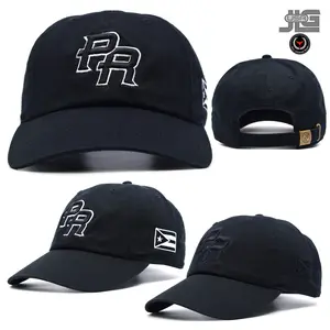 PUERTO RICO Dad Hat Cotton PR Black White All Black hat Style Baseball Cap NEW