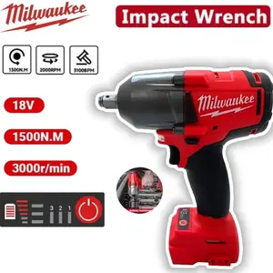 Milwaukee M18 1300Nm High Torque Impact Wrench | Brushless 2000RPM 3100BPM Cordless Power Tool for Car Truck Repair