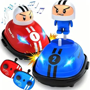 Mini Remote Control Bumper Cars, 2 Player Crash Ejecting Battle Remote Control Bumper Car with Light, 2.4 Ghz Bumper Car Game Toys For Birthday Gift