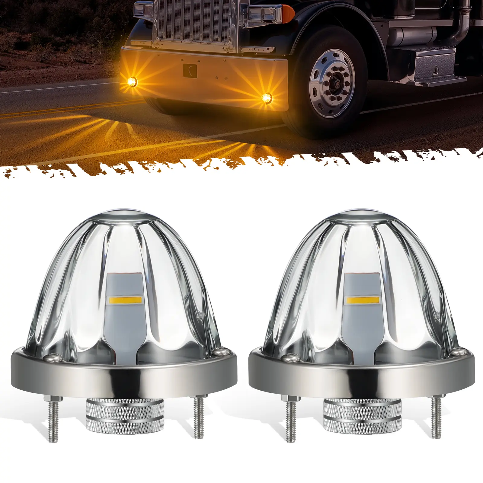 Partsam Glass LED Watermelon Lights Clear Lens LED Side Marker Lights Partsam Glass LED Watermelon Lights Clear Lens LED Side Marker Lights