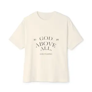 Unisex Oversized Boxy Tee, Casual Christian T-Shirt, Faith-Based Apparel, Everyday Wear, Gift for Him/Her, Religious Outfits
