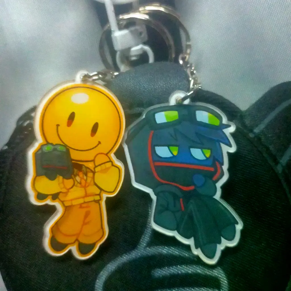 Verity and Mob Acrylic Keychains - Cute Characters, Kawaii Bag Charm for Keys, Backpack & Gifts, Collectible Fan Accessory, Aesthetic Game Merch!