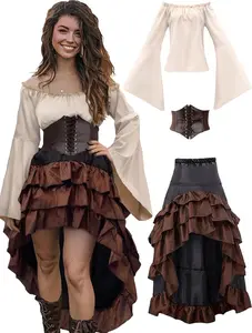 Pirate Costume Women Outfit with Renaissance Corset Halloween Costumes 2025 birthday dress fun Womenswear Clothes witchy clothes women's dresses graduation dress women's clothing renaissance outfits 21st birthday outfit corsetdress spring dresses 2025