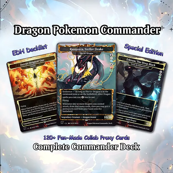 The Ur-Dragon Commander Deck | Pokémon Inspired Dragon Tribal MTG Proxy EDH Deck | 100 Custom MTG Cards