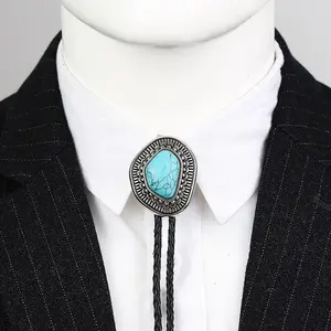 GTHIC Simple Irregular Round Gemstone Alloy Bolo Tie for Men Women Birthday Gift Charms Accessories Daily Wear