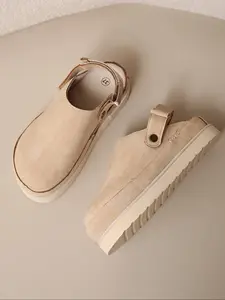 Easy Grip Korean Style Chunky Thick Sole Rubber Half Slipper, Fashionable Comfortable Dual Online Design, Stylish Footwear for Daily Wear