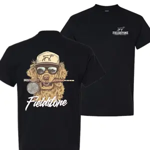 Bay Retriever Reel T-Shirt – Funny Duck Hunting Dog Tee for Outdoorsmen, Southern Style Graphic Shirt for Men, Casual Country Menswear