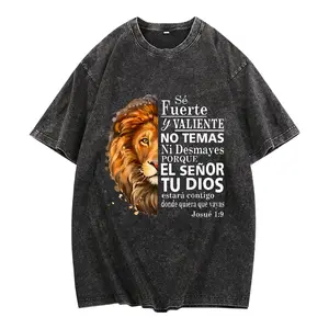 100%  Valiente Josue 1:9 Spanish Christian Bible Verse T-Shirt