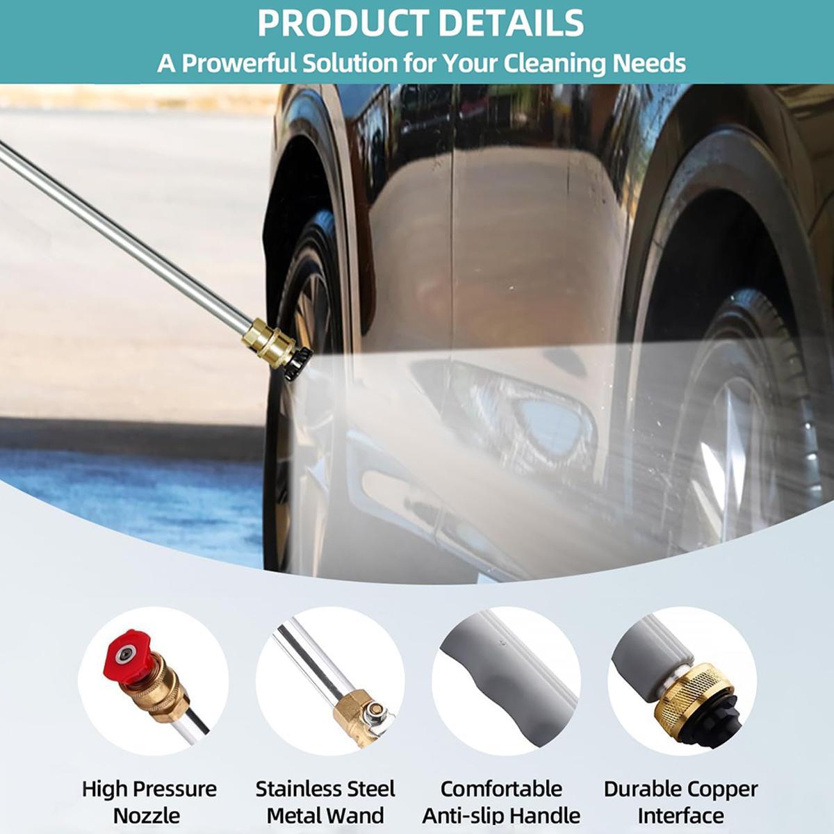 【FaddishDeal】Jet Nozzle Power Washer for Garden Hose, Includes 2 High-Pressure Nozzles and Quick Connectors | Hydro Jet High Pressure Washer Tools.