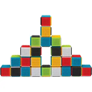 Press & Stay Sensory Blocks, Developmental Activity Blocks, 24-Piece Multicolor Stacking Toy Set for Babies & Toddlers 12 Months+