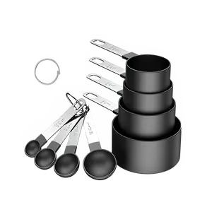 4PCS/8PCS plastic measuring cup Spoon Set Stainless Steel handle Kitchen Baking Tools Accessories Weighing gadgets