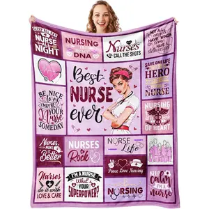 Cool Nurse Gifts for Women, Gift for Nurse Female, Funny Nurses Week Appreciation Practitioner Gifts, Nursing Graduation Gift for Her, New Nurses Blanket 50"x60"