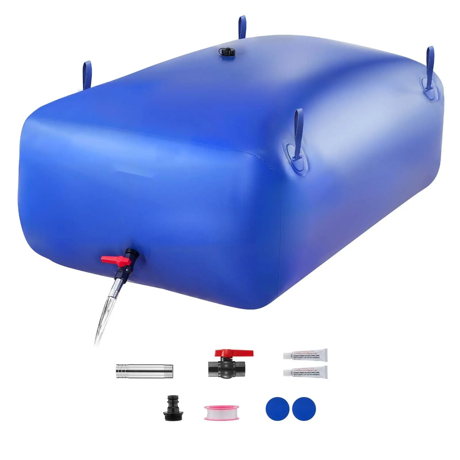 Water Storage Bladder, 142.7 Gallon Collapsible Water Storage Bag, Wear-Resistant 1000D PVC Soft Material, Leakproof Camping Tank Container For Garden Irrigation, RV Emergency Use, Outdoor Portable Blue