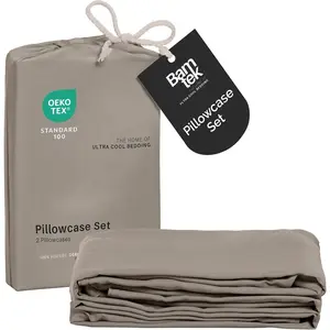 Pillow Cases  Size Set of 2 Pillowcases  Viscose from  Cooling Pillowcases, Soft & Breathable Pillow Case with Envelope Closure, Beige Pillow Cases (Sand)
