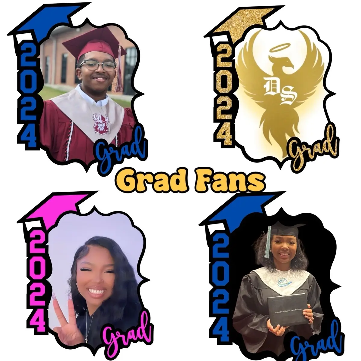 Custom Graduation Fan Pack (10)