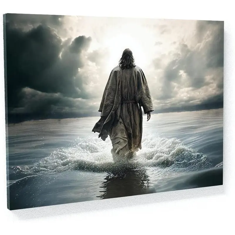 1 Count Sense Canvas Jesus 1 Canvas Art - Home Decor Wall Art Print Poster Painting Large 16x12inch Frameless