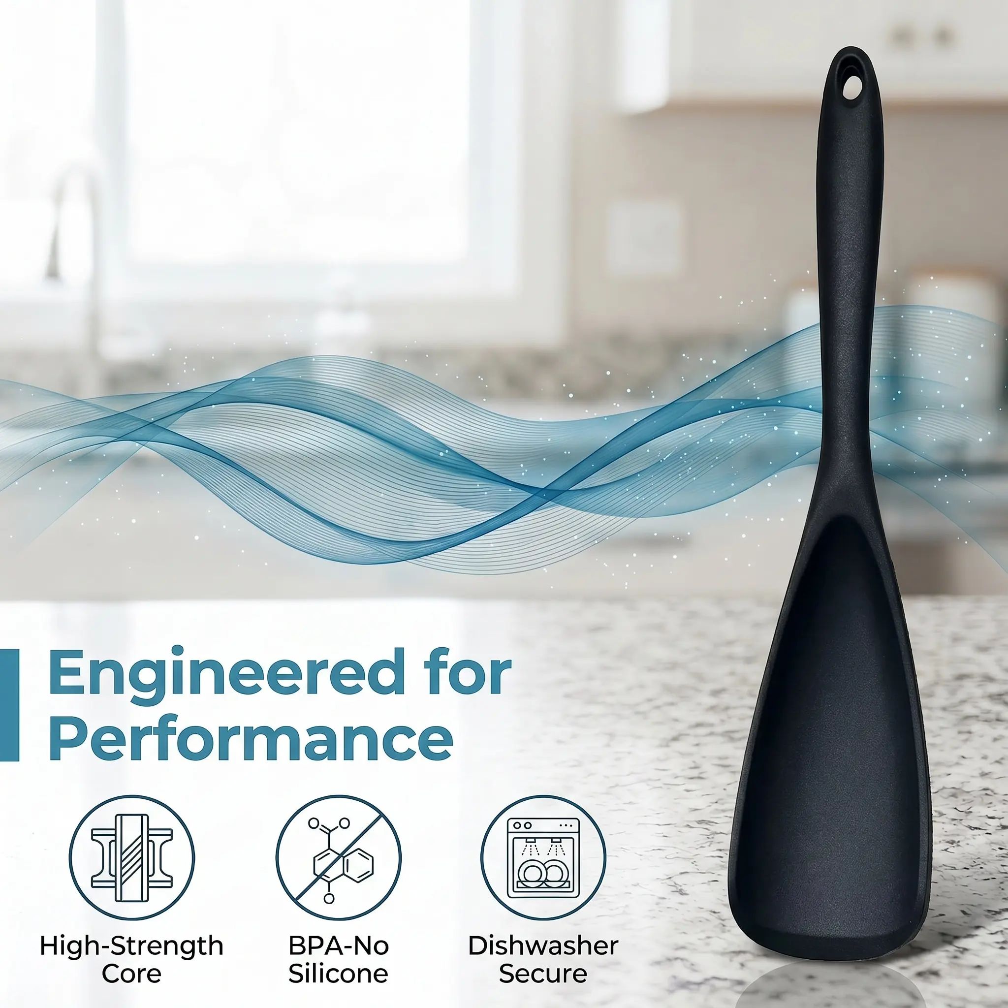 1 PCS Cooking Spoons for Non stick Cookware, Multifunction Spatula Spoon BPA-Free, One-Piece Design, Suitable for Scooping, Scraping, Serving and Mixing-YY0