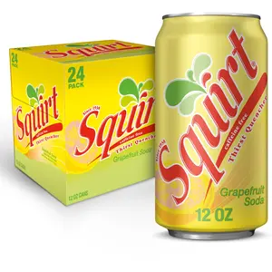 Squirt Caffeine Free Grapefruit Soda Pop, 12 fl oz, 24 Pack Cans