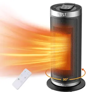 1500W Portable Electric Heaters for Indoor Use with Remote&Thermostat,12h Timer,,90°Oscillation,4 ModesDigital Display,
