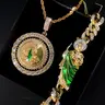 Hip-Hop St. Jude Mexican Charm Jewelry Set, Religion Bracelet, Pendant and Necklace Set, Catholic Faith Punk Accessories, Holiday Blessing Jewelry Gifts for Men and Women