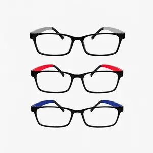 3 Pack Classic Square Reading Glasses for Women & Men, Lightweight Readers with Spring Hinge, Stylish Color Temples Presbyopia Eyeglasses for Reading & Daily Use