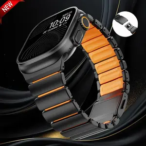 Stainless Steel Rubber Band for Apple Watch Ultra 3 2 49mm Series 11 10 46mm Metal Strap For Iwatch 9 8 7 6  5 4 SE3 45mm 44mm Electronic Gadgets